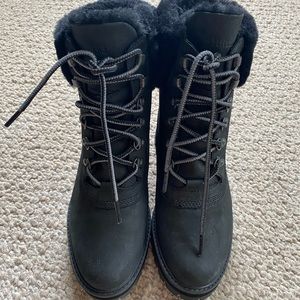 Women’s Black Nubuck Leather Timberlands - Size 8